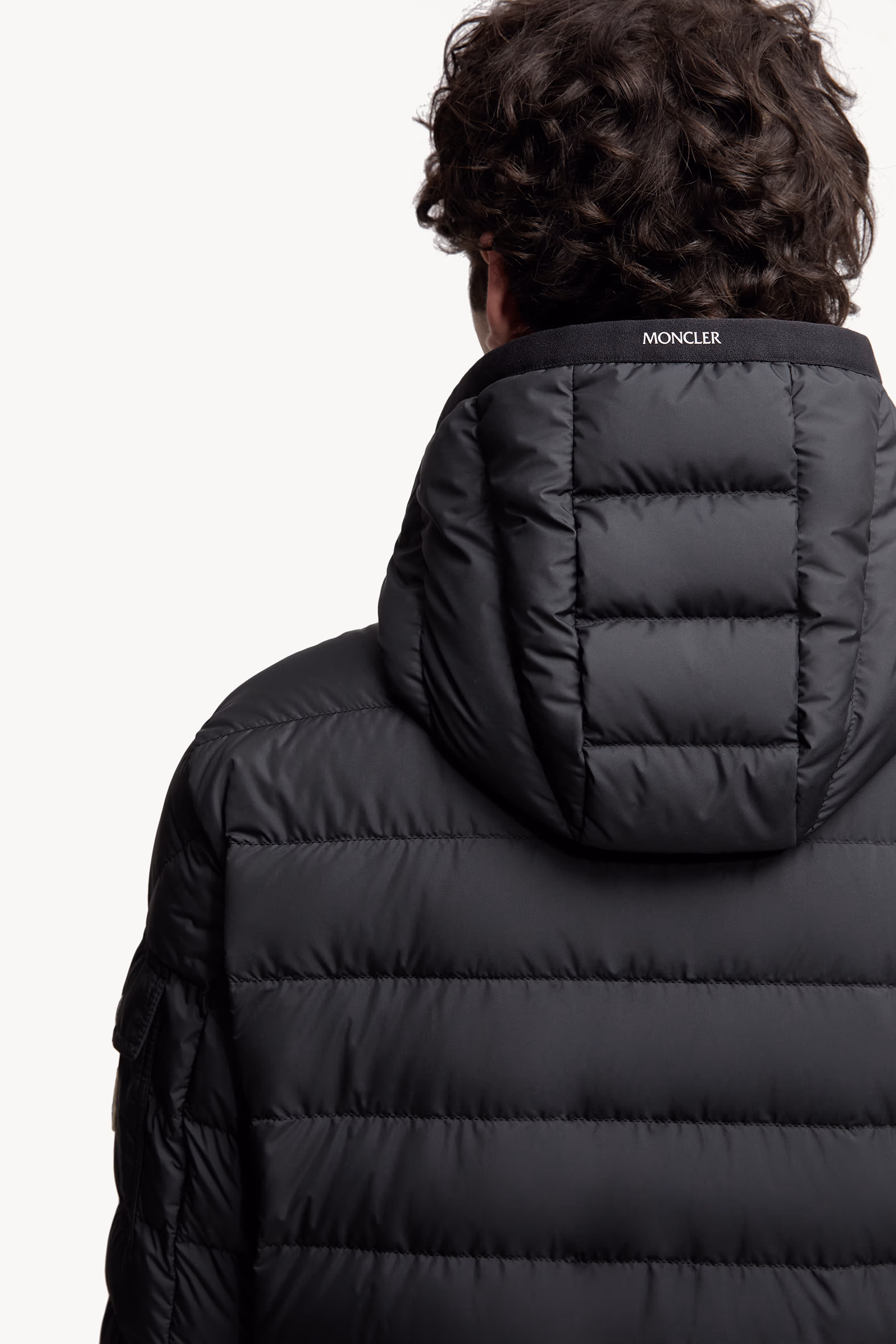 Galion Hooded Short Down Jacket Men Black Moncler 7